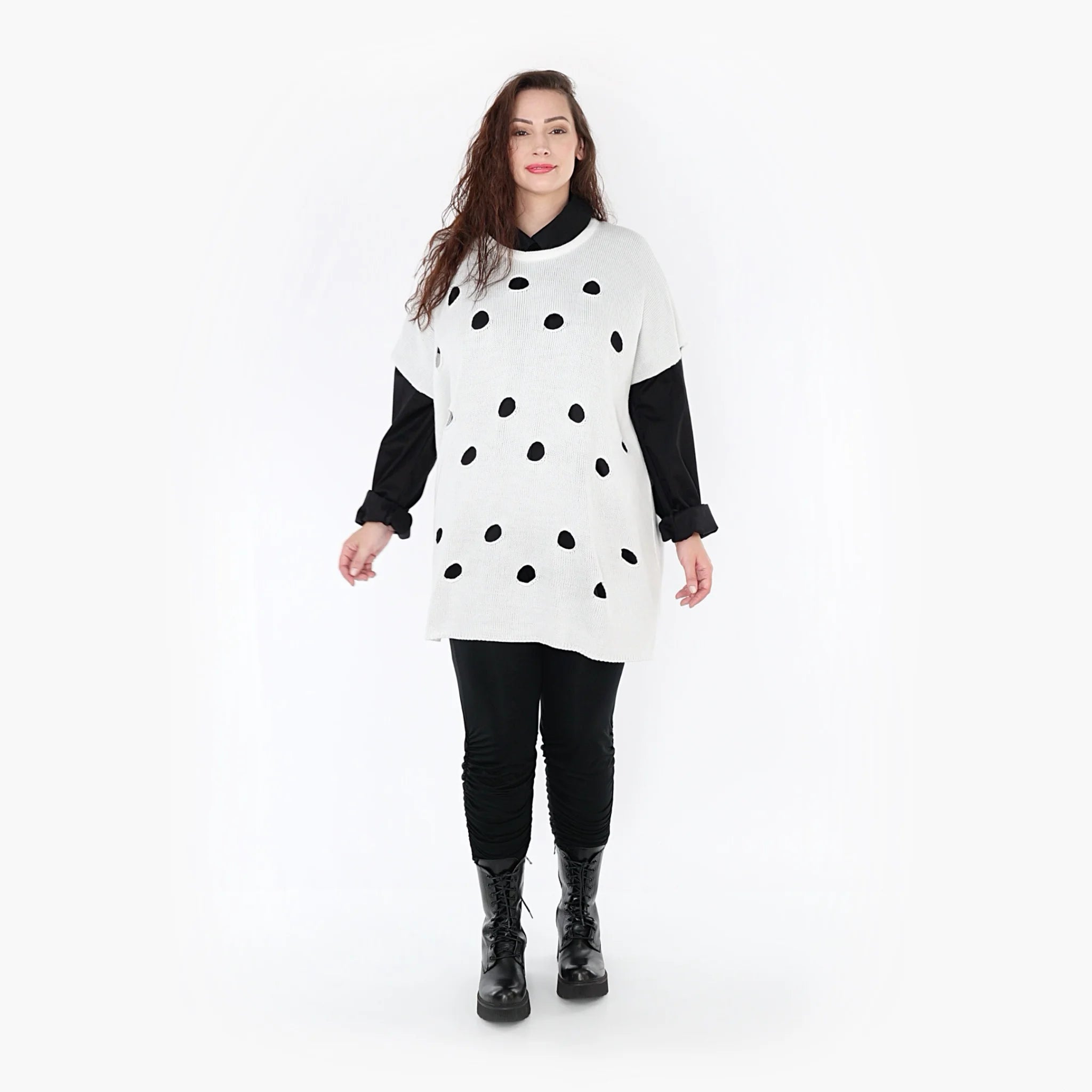  AKH Fashion Überwurf in kastiger Form, aus Baumwolle, 1337.02416, Weiß, Schick, Modern