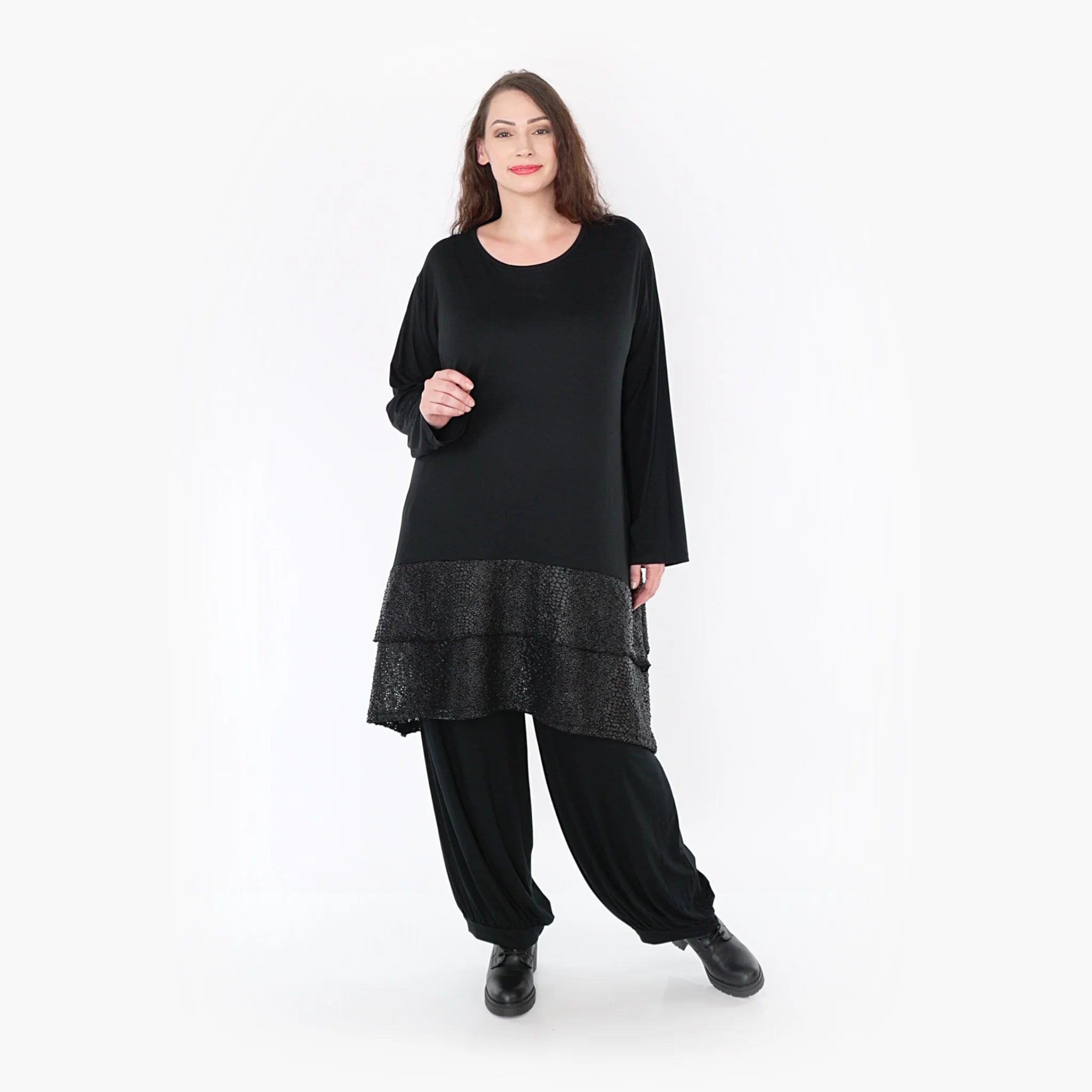  A-Form Bigshirt von AKH Fashion aus Viskose, 1339.06890, Schwarz, Schick, Modern, Bequem