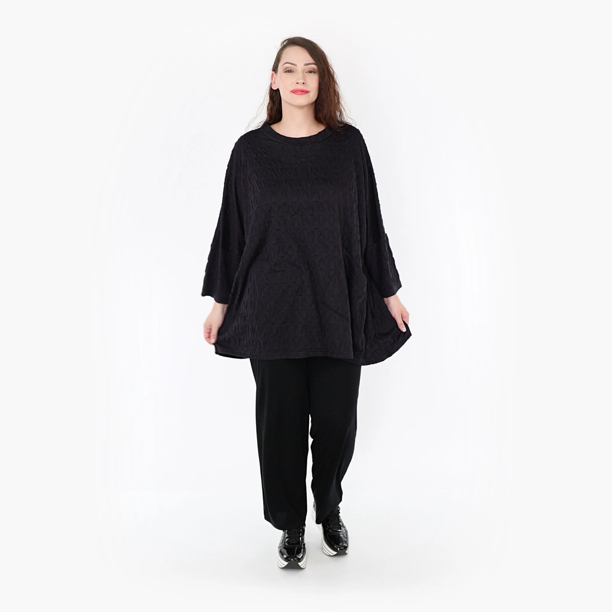  A-Form Bigshirt von AKH Fashion aus Viskose, 1341.06973, Schwarz, Schick, Modern, Bequem