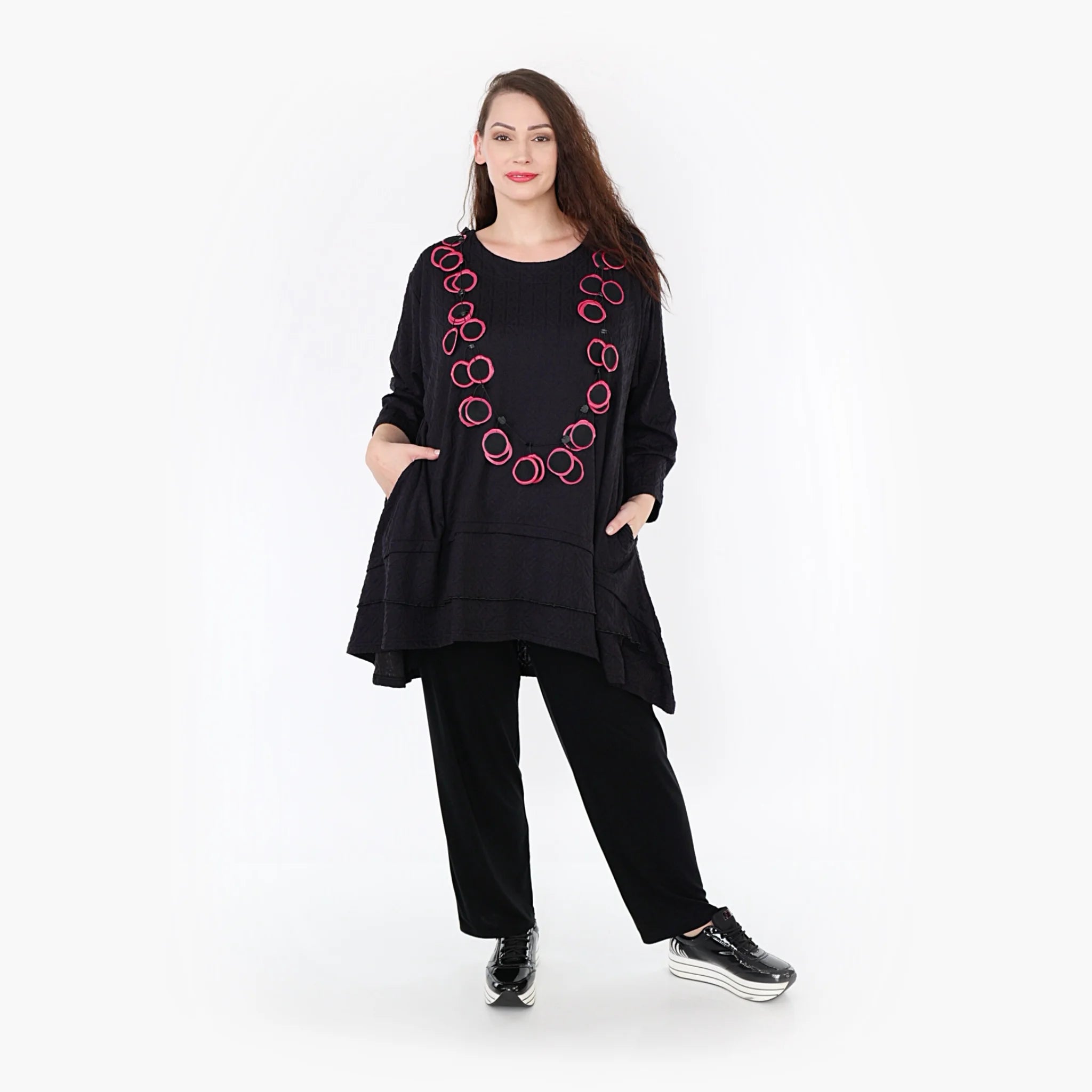  A-Form Shirt von AKH Fashion aus Viskose, 1342.06976, Schwarz, Schick, Modern, Bequem