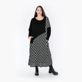  Ballonkleid von AKH Fashion aus Baumwolle, 1343.02318, Schwarz-Weiß, Schick, Modern