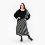  Ballonkleid von AKH Fashion aus Baumwolle, 1343.02318, Schwarz-Weiß, Schick, Modern
