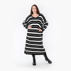  AKH Fashion Kleid in gerader Form, aus Baumwolle, 1343.02337, Schwarz-Weiß, Schick