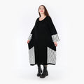  AKH Fashion Kleid in gerader Form, aus Baumwolle, 1343.02405, Schwarz-Weiß, Streifen