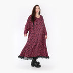  Ballonkleid von AKH Fashion aus Viskose, 1344.06984, Fuchsia-Schwarz, Schick, Modern