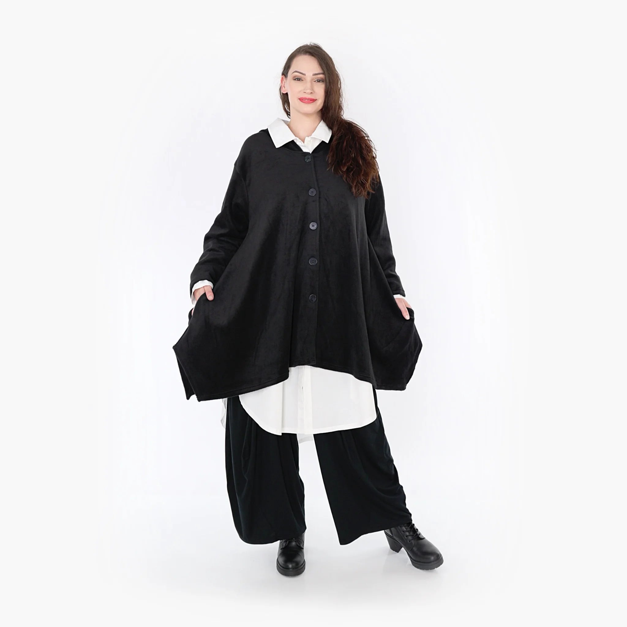  A-Form Jacke von AKH Fashion aus Polyester, 1348.02030, Schwarz, Schick, Modern, Bequem