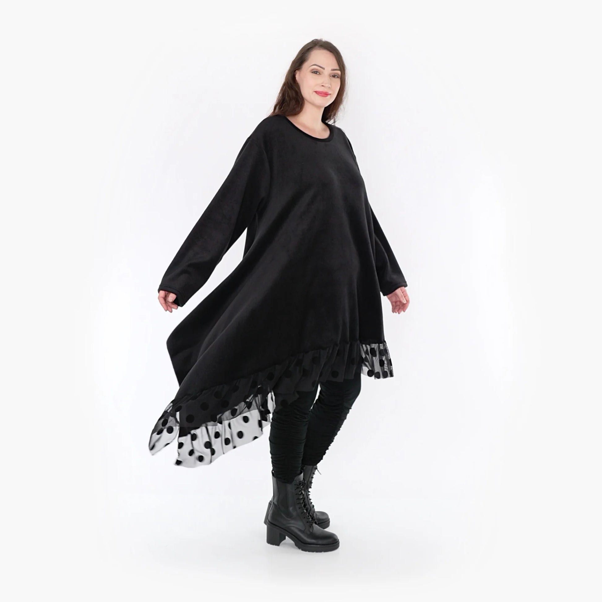  Kleid von AKH Fashion aus Polyester in asymmetrischer Form, 1348.06875, Schwarz, Schick