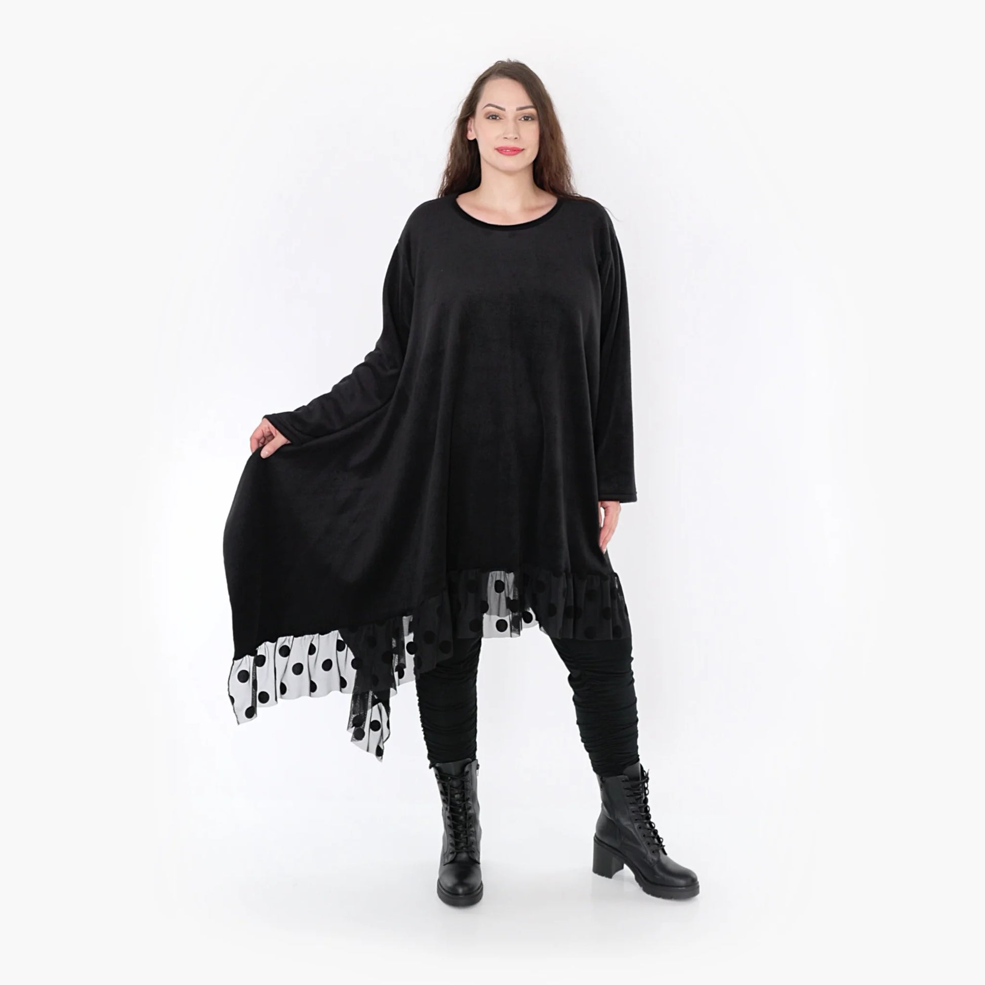  Kleid von AKH Fashion aus Polyester in asymmetrischer Form, 1348.06875, Schwarz, Schick