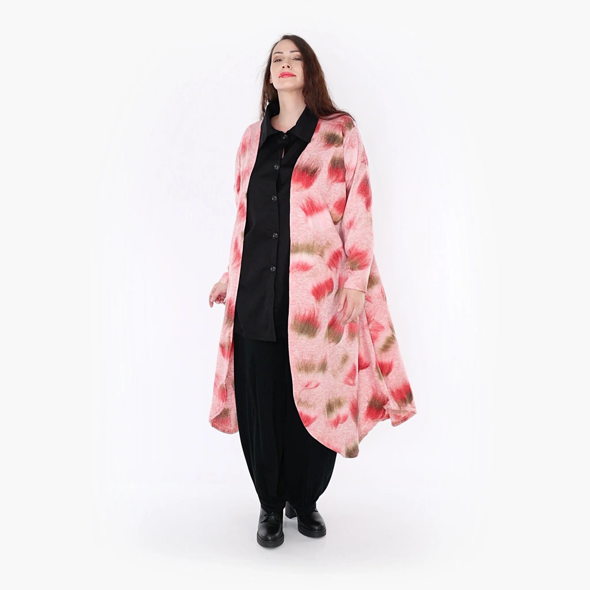  A-Form Jacke von AKH Fashion aus Materialmix, 1351.01717, Pink-Grün, Schick, Modern