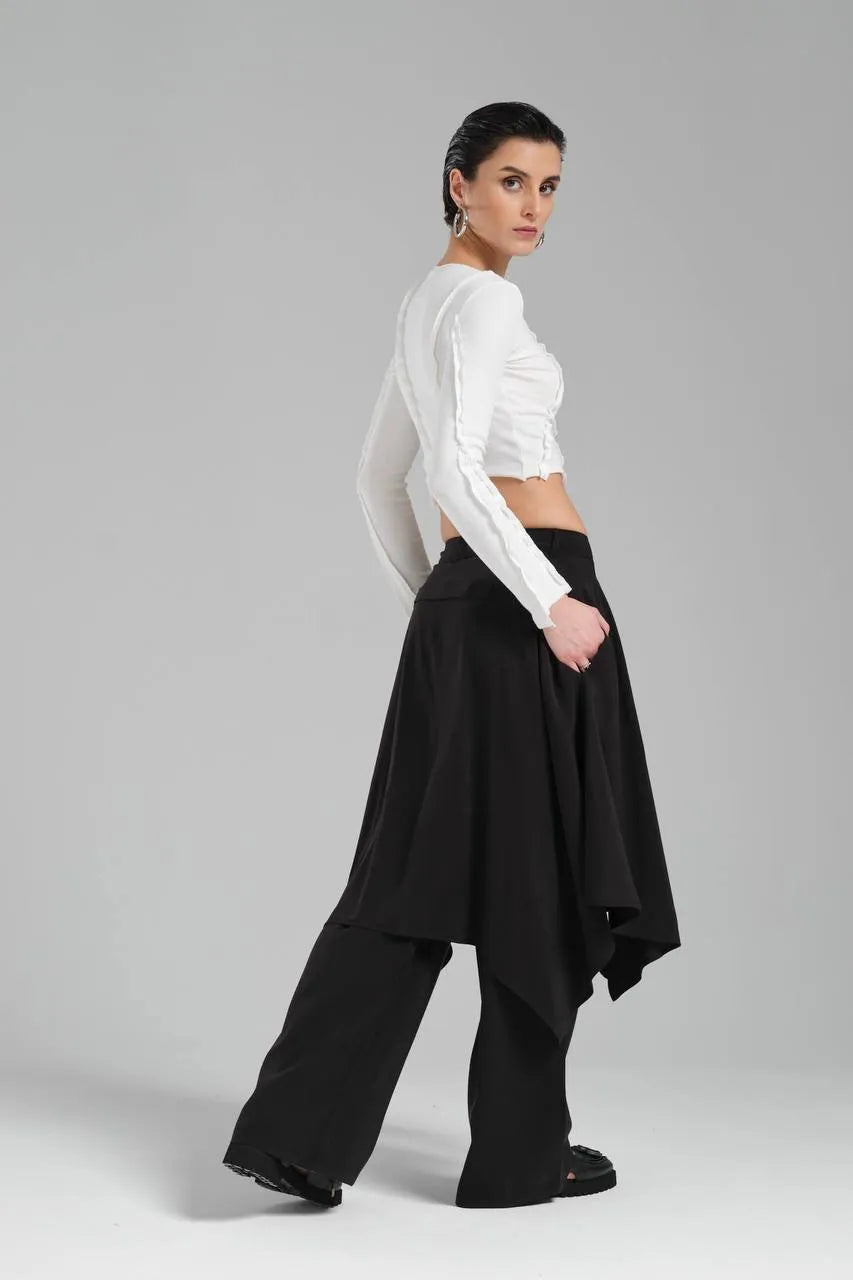  TW3 Hose in gerader Form, aus Polyamid, 1216, Schwarz, Schick, Modern, Ausgefallen