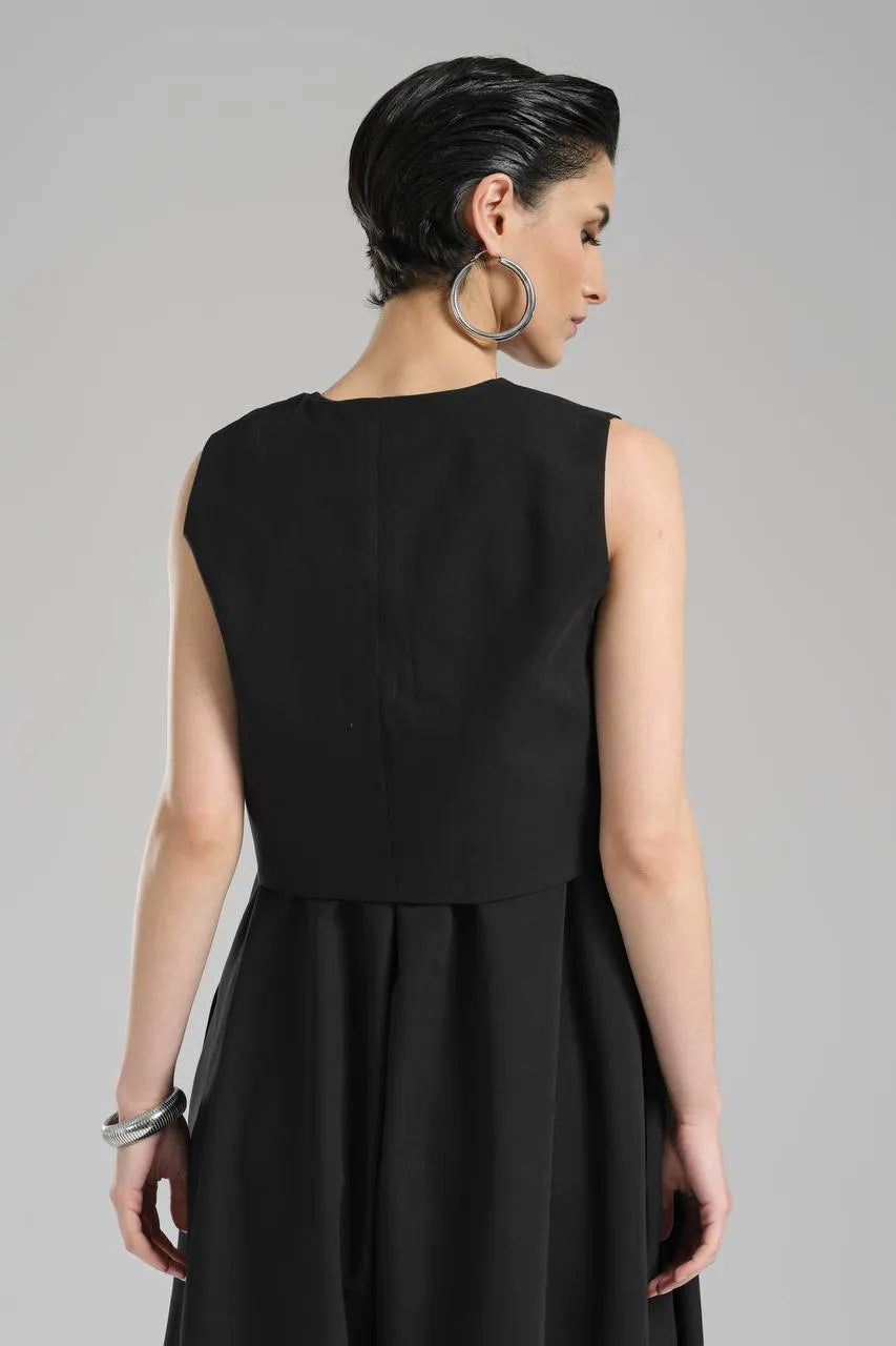  A-Form Salopette von TW3 aus Polyamid, 1221, Schwarz, Schick, Modern, Ausgefallen