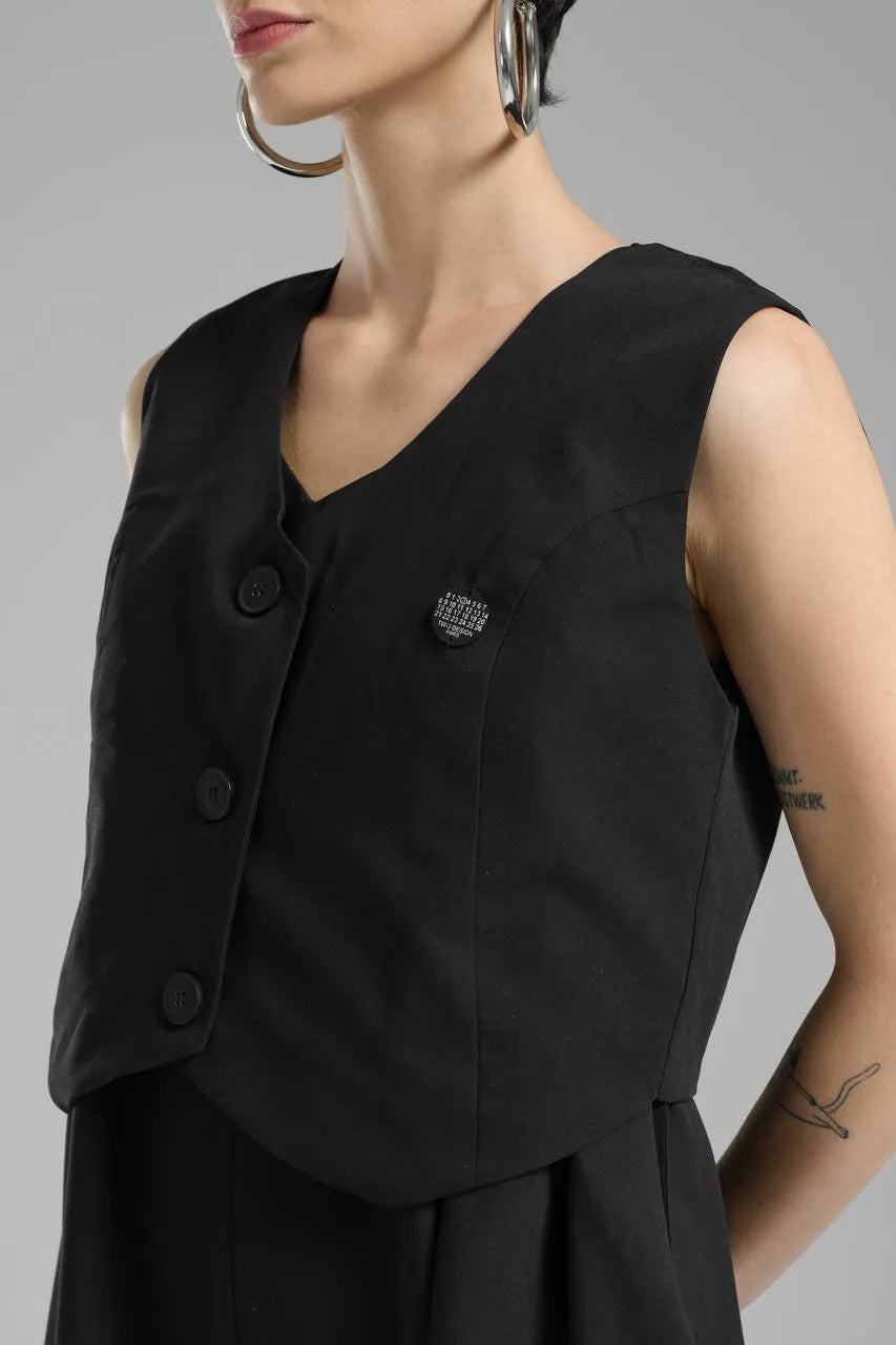  A-Form Salopette von TW3 aus Polyamid, 1221, Schwarz, Schick, Modern, Ausgefallen