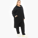  A-Form Jacke von Zedd Plus aus Baumwolle, 25084, Schwarz/Weiß/Grau, Schick, Modern, Bequem