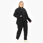  A-Form Jacke von Zedd Plus aus Viskose, 25092, Schwarz, Schick, Modern, Bequem, Schick