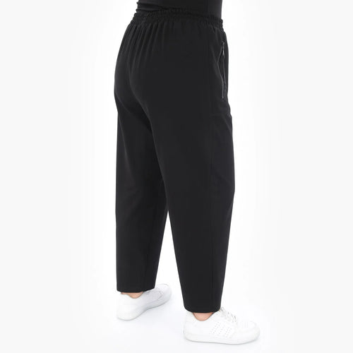  Karottenform Hose von Zedd Plus aus Baumwolle, 25093, Schwarz, Schick, Modern, Bequem