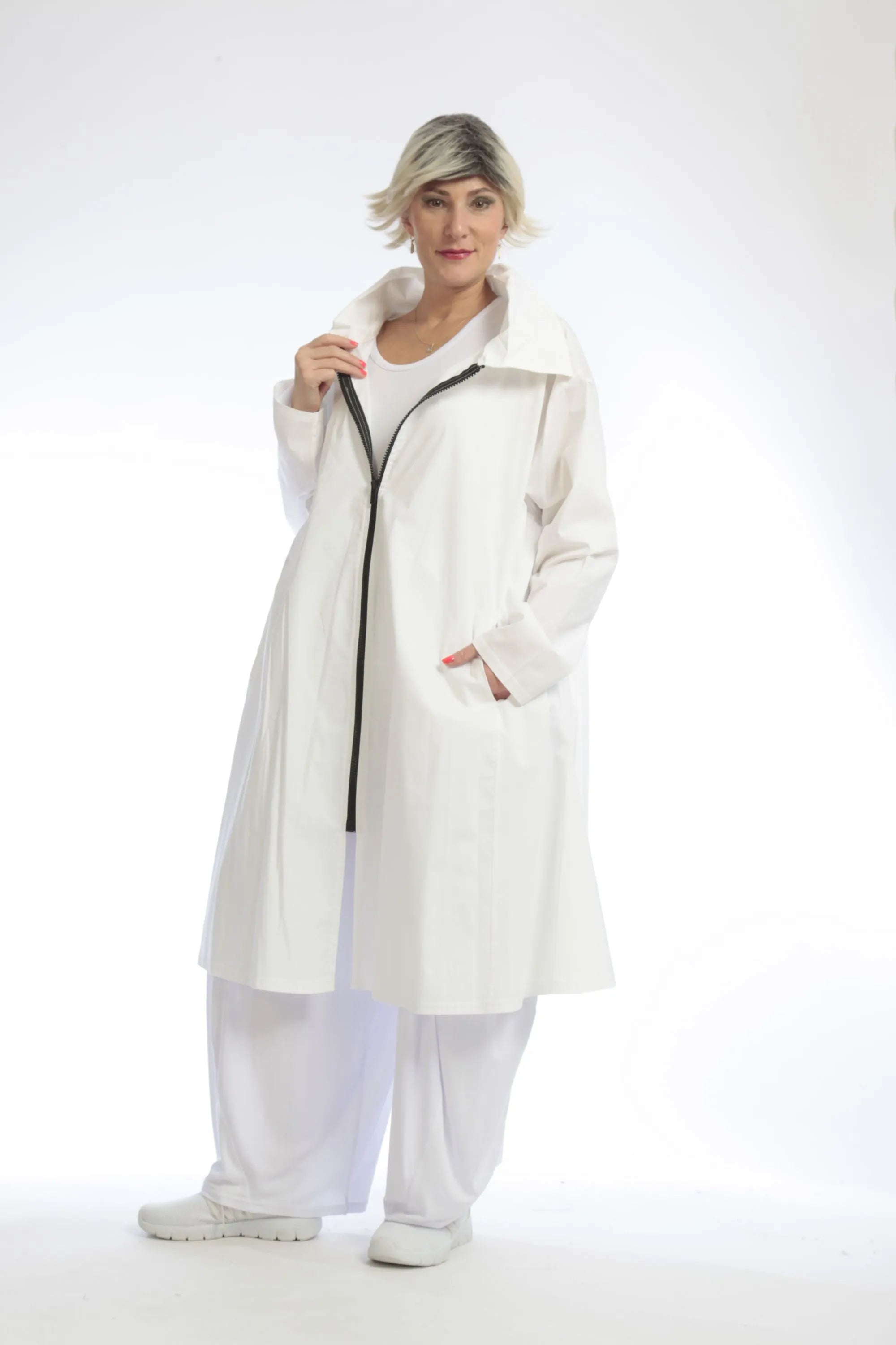  A-Form Bluse von AKH Fashion aus Baumwolle, 1046.06606, Weiß, Schick, Modern, Bequem