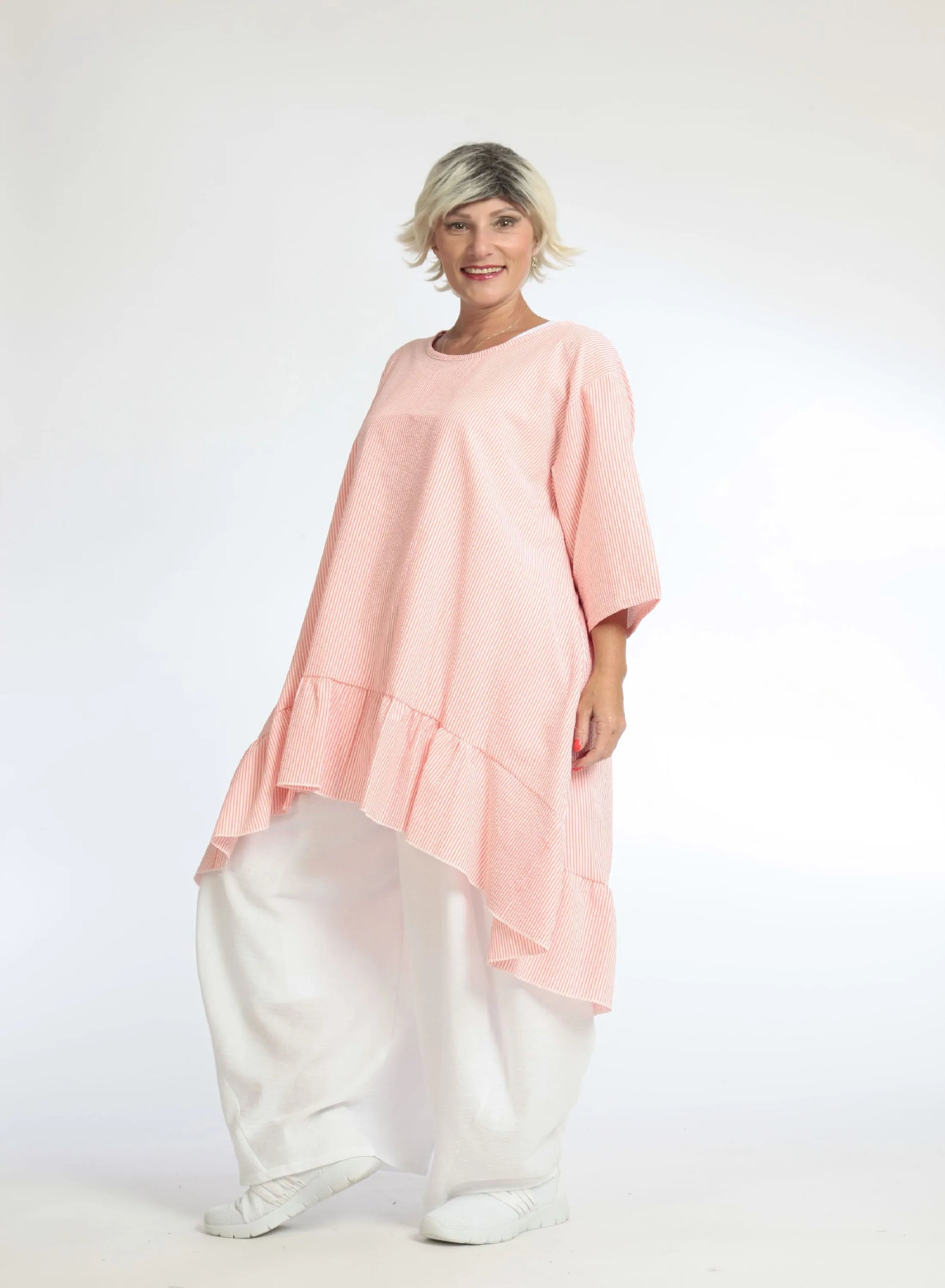  Bigshirt von AKH Fashion aus Baumwolle in Vokuhila-Form, 1058.06837, Orange, Schick, Modern