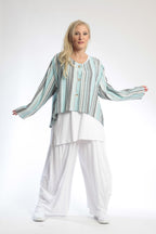 Jacke von AKH Fashion aus Viskose in gerundeter Form, ausgefallene Lagenlook Mode