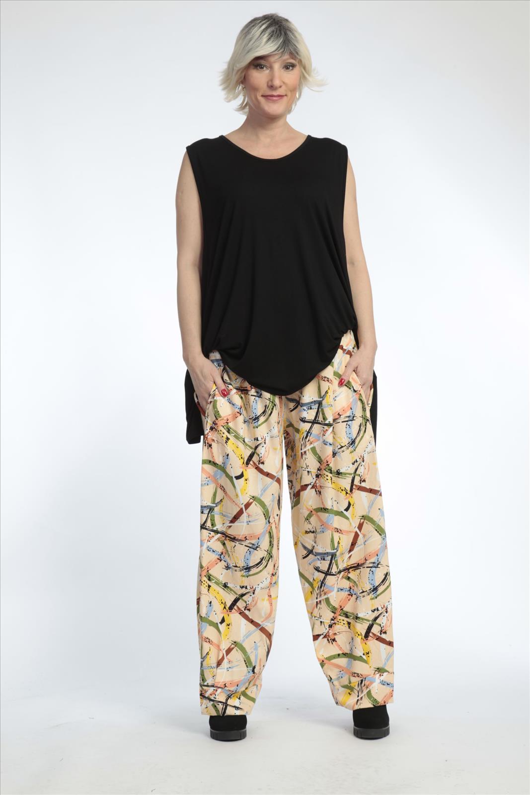 Hose von AKH Fashion aus Viskose in gerader Form, ausgefallene Lagenlook Mode