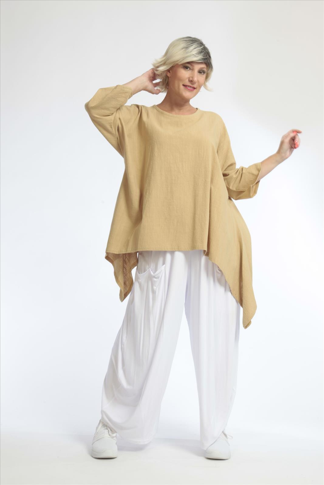  A-Form Bigshirt von AKH Fashion aus Baumwolle, 1033.06588, Beige, Schick, Modern, Bequem