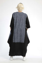 Ballonkleid von AKH Fashion aus Baumwolle, 0848.01923, Schwarz-Marine, Punkte, Schick