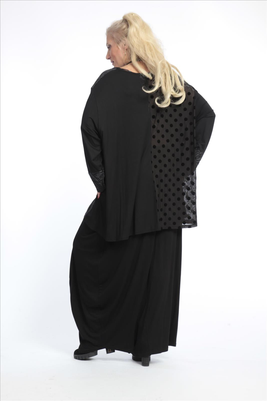  A-Form Bigshirt von AKH Fashion aus Viskose, 0781.06586, Schwarz, Grafik, Ausgefallen, Modern