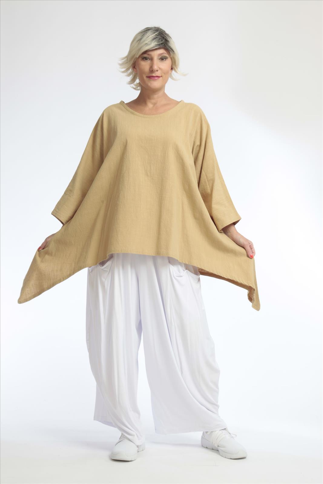  A-Form Bigshirt von AKH Fashion aus Baumwolle, 1033.06588, Beige, Schick, Modern, Bequem