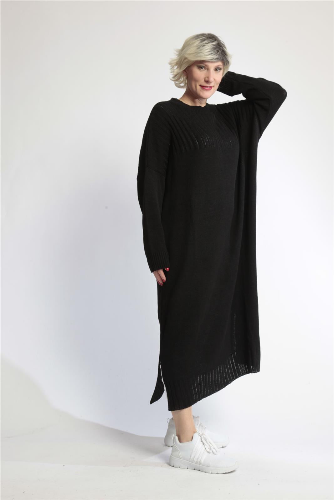  Stylisches Lagenlook Kleid mit sportlichem Schnitt, ideal für Übergangszeit und Plus Size