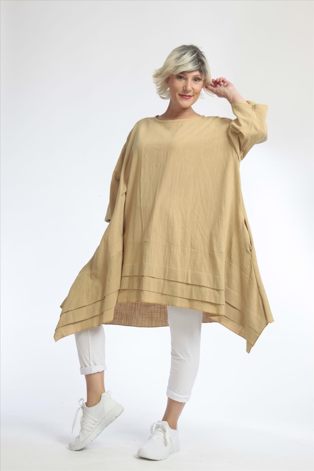  A-Form Bigshirt von AKH Fashion aus Baumwolle, 1033.06567, Beige, Unifarben, Schick, Modern