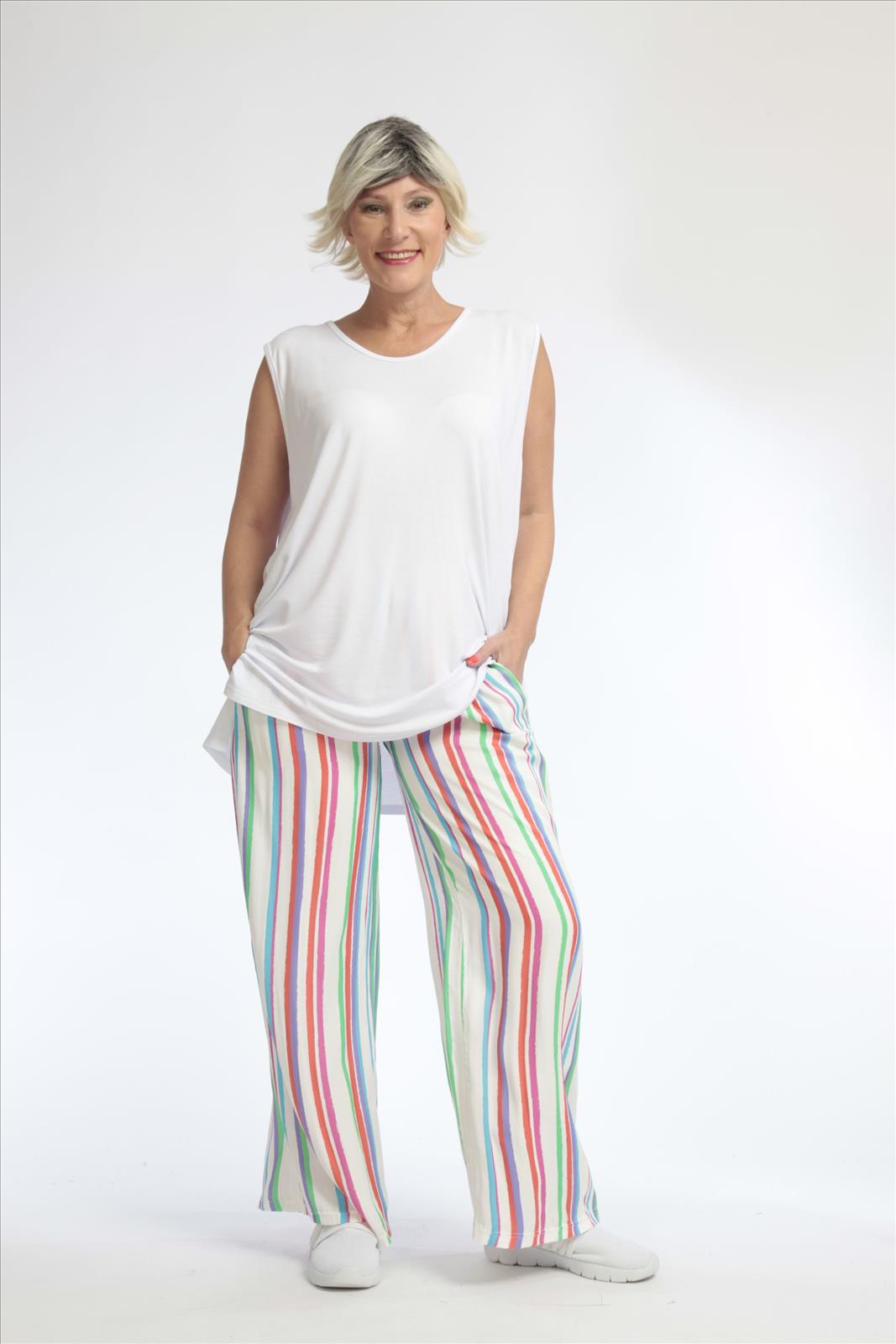  AKH Fashion Hose in gerader Form, aus Viskose, 1029.01529, Multicolor, Streifen, Schick