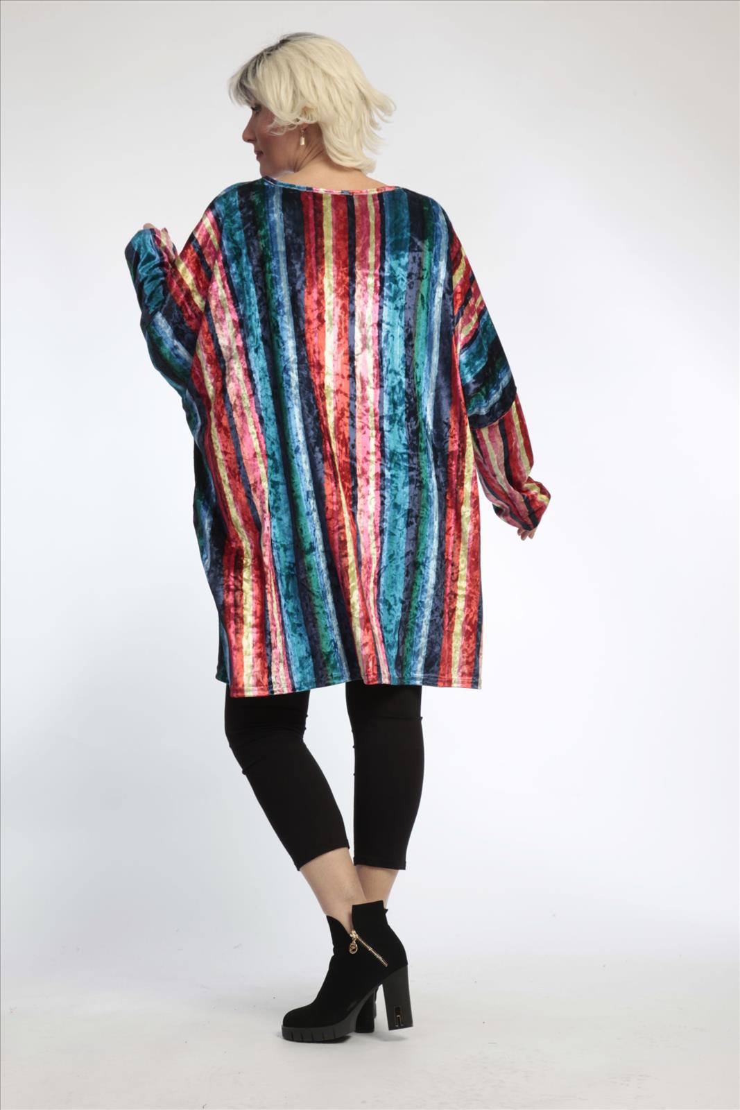  AKH Fashion Bigshirt in gerader Form, aus Materialmix, 0819.06769, Multicolor, Streifen