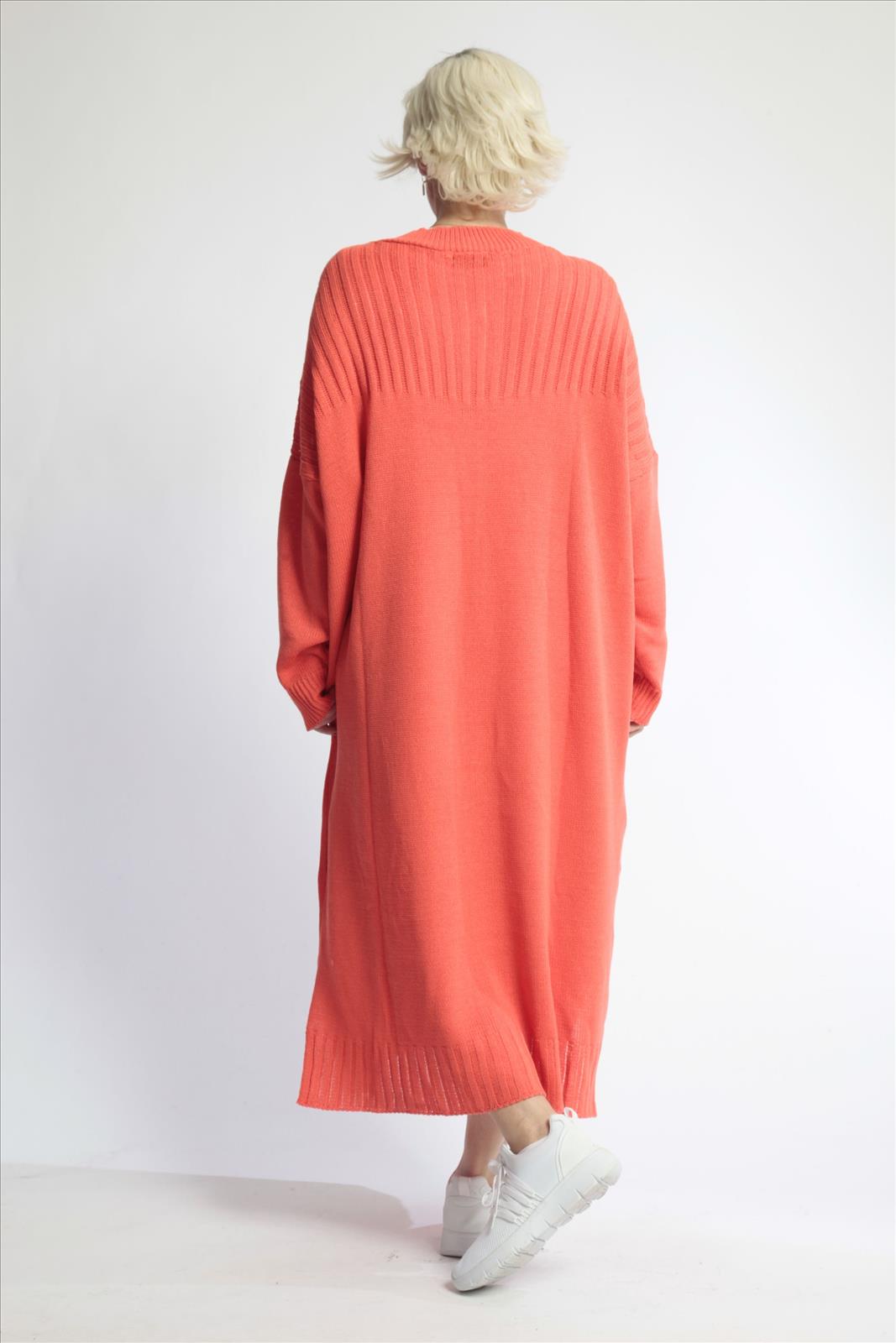  AKH Fashion Kleid in gerader Form, aus Materialmix, 1012.02219, Orange, Schick, Modern