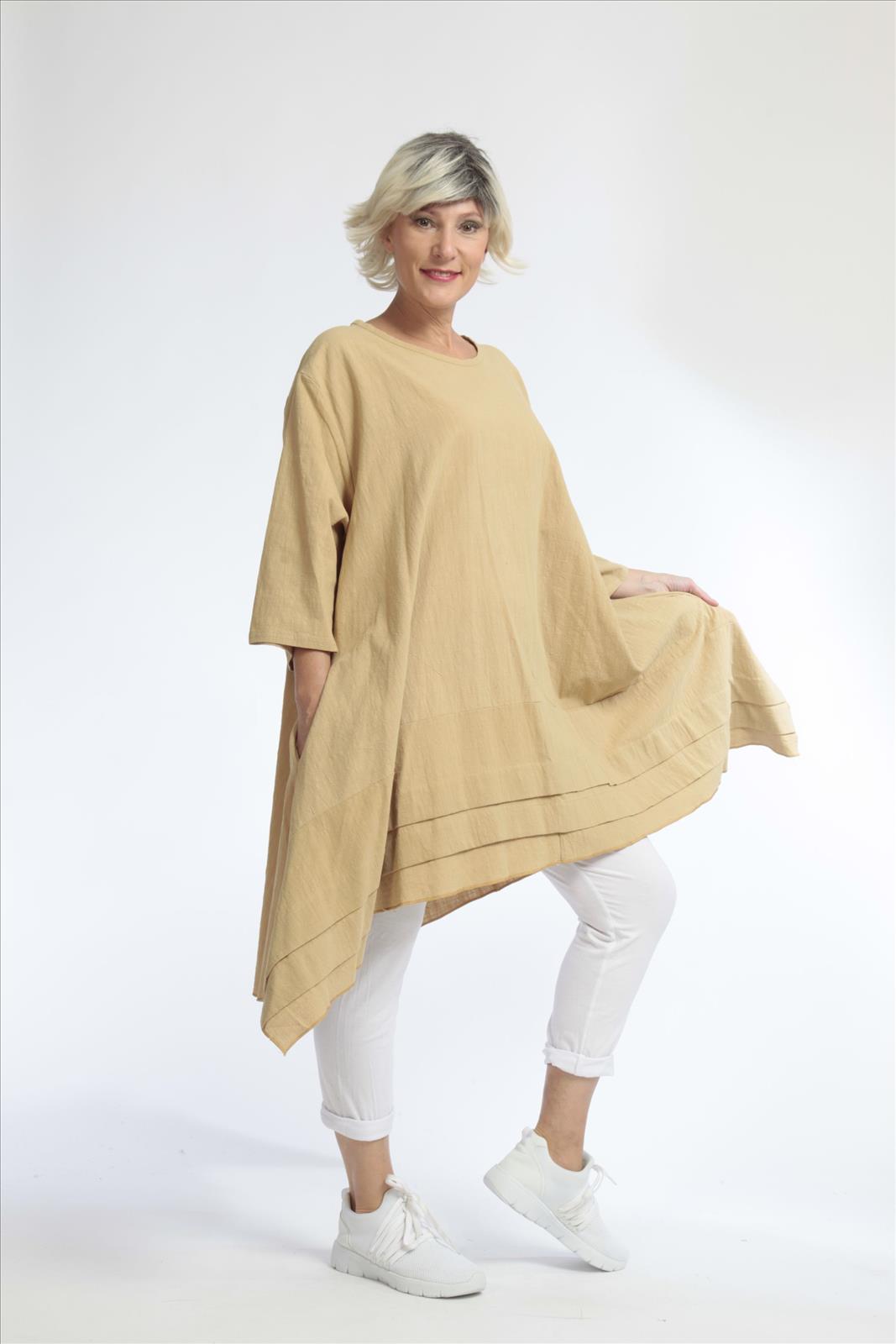  A-Form Bigshirt von AKH Fashion aus Baumwolle, 1033.06567, Beige, Unifarben, Schick, Modern