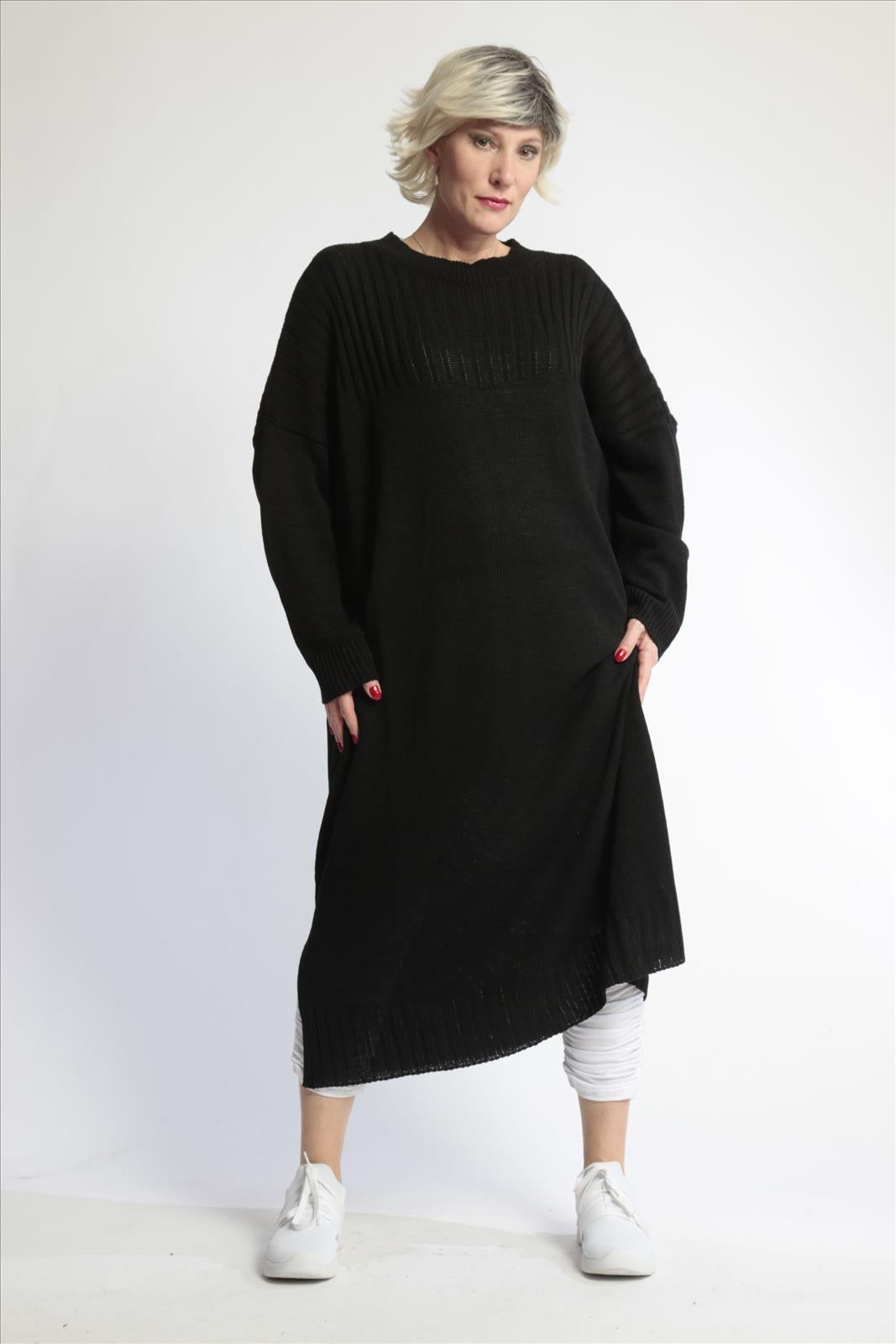  Stylisches Lagenlook Kleid mit sportlichem Schnitt, ideal für Übergangszeit und Plus Size