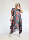  A-Form Tunika von AKH Fashion aus Polyester, 1076.05927, Schwarz-Rot-Blau, Blumen, Schick