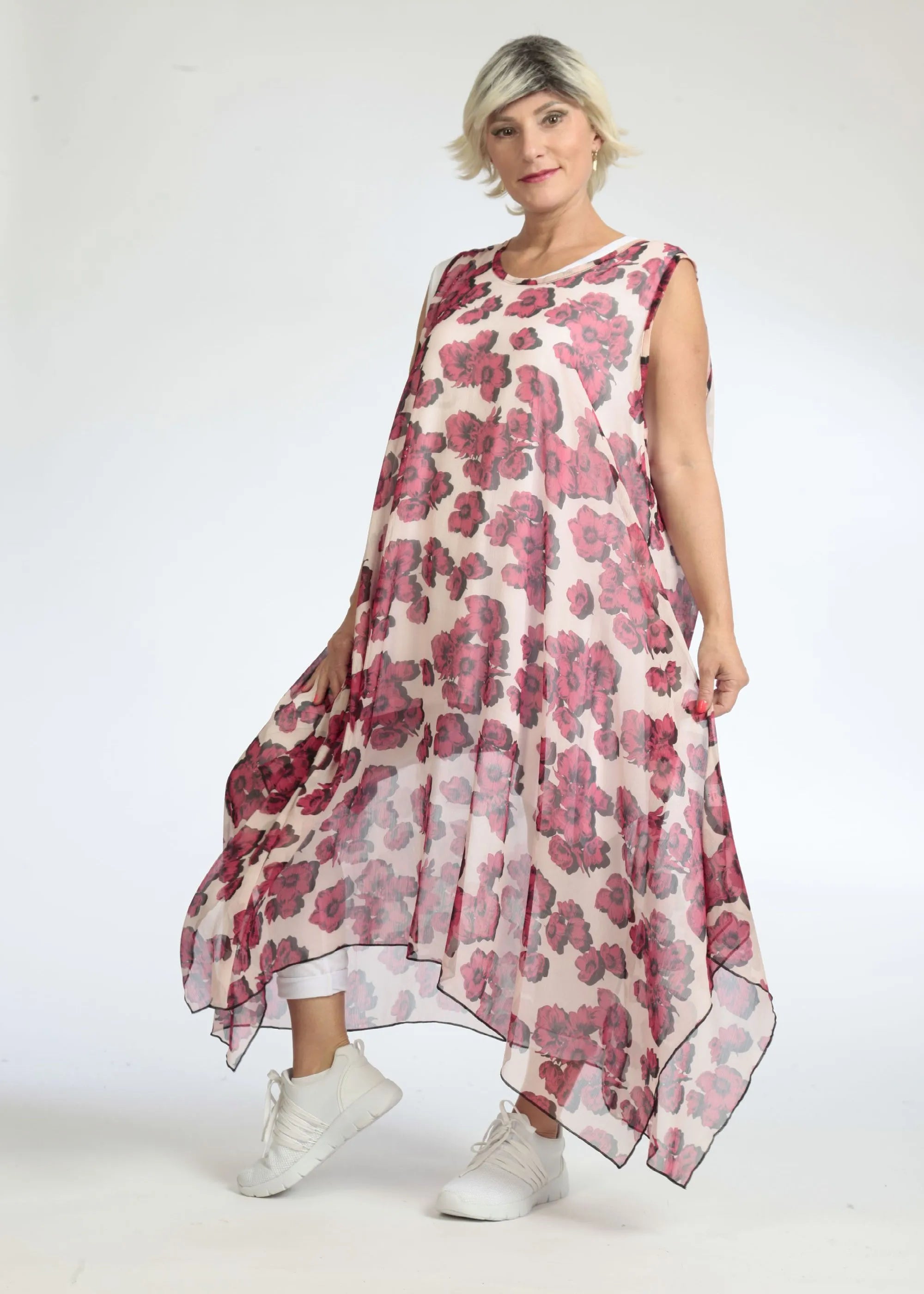  A-Form Tunika von AKH Fashion aus Polyester, 1077.05927, Rose-Pink, Blumen, Schick