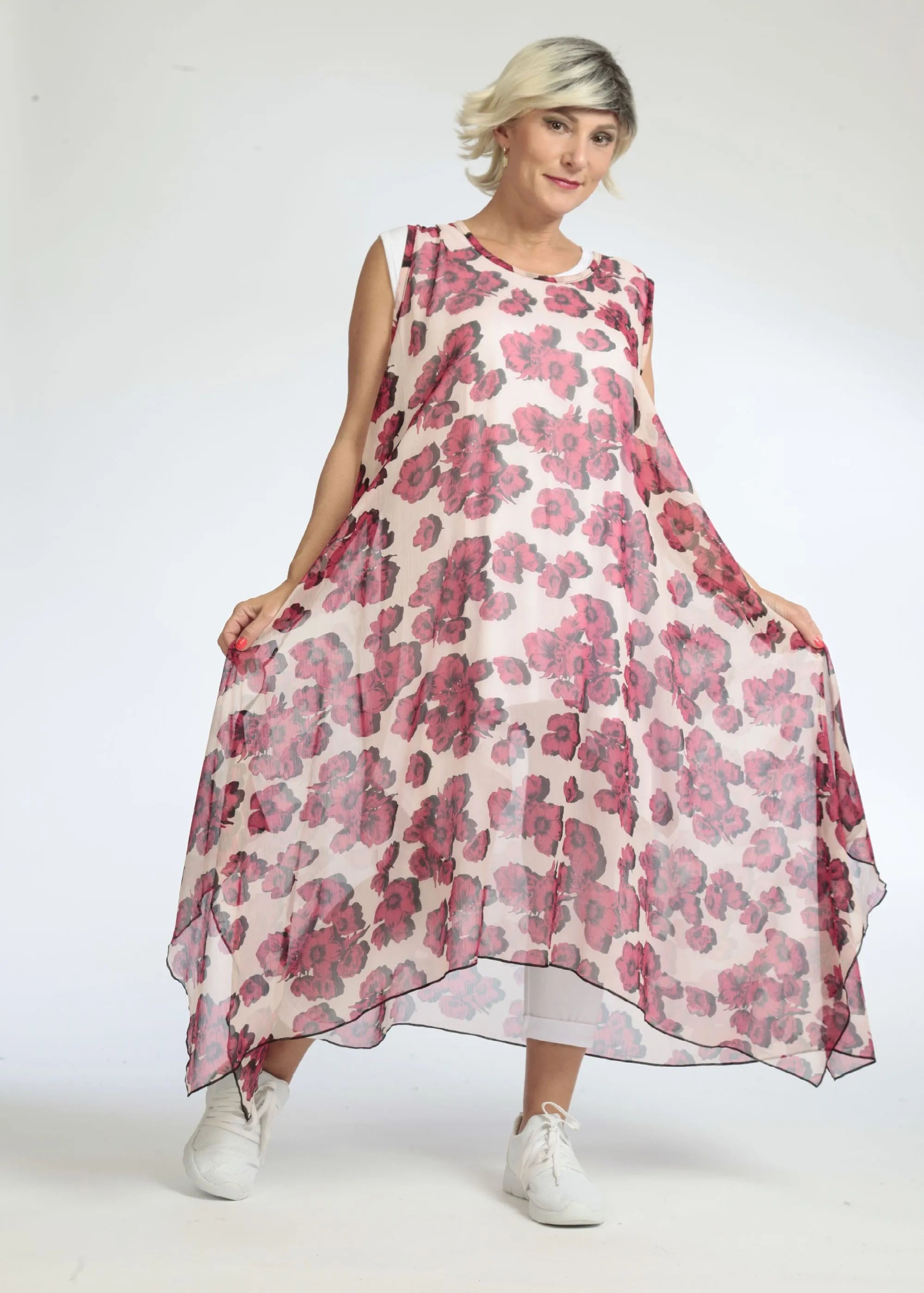  A-Form Tunika von AKH Fashion aus Polyester, 1077.05927, Rose-Pink, Blumen, Schick