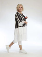  A-Form Shirt von AKH Fashion aus Viskose, 1108.06562, Streifen-Weiß, Streifen, Schick