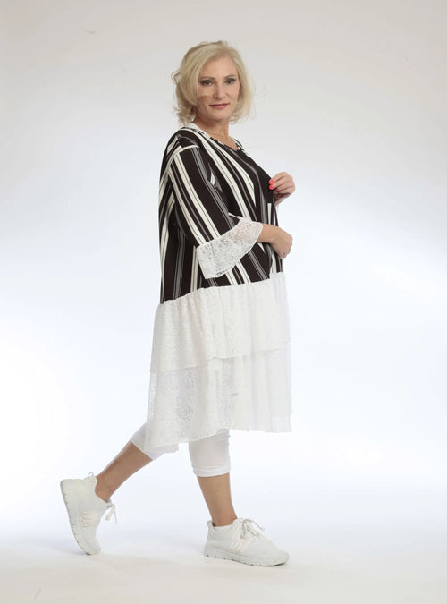  A-Form Shirt von AKH Fashion aus Viskose, 1108.06562, Streifen-Weiß, Streifen, Schick