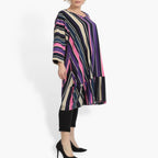  A-Form Shirt von AKH Fashion aus Materialmix, 0839.06779, Pink-Lila-Multi, Streifen