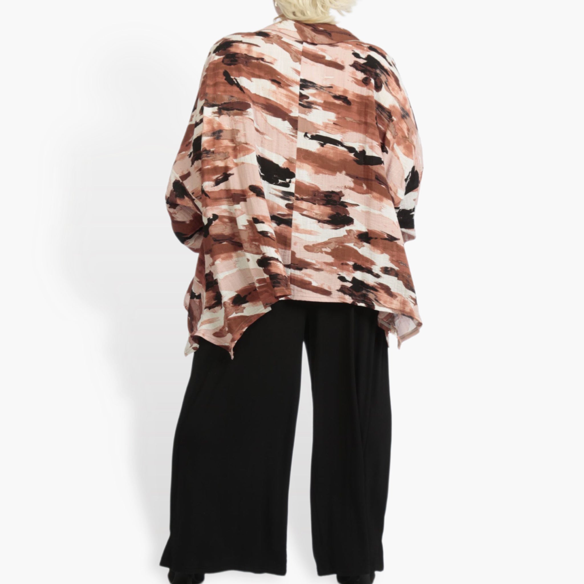  A-Form Jacke von AKH Fashion aus Rayon, 0840.02222, Terra-Multi, Kamuflage, Schick