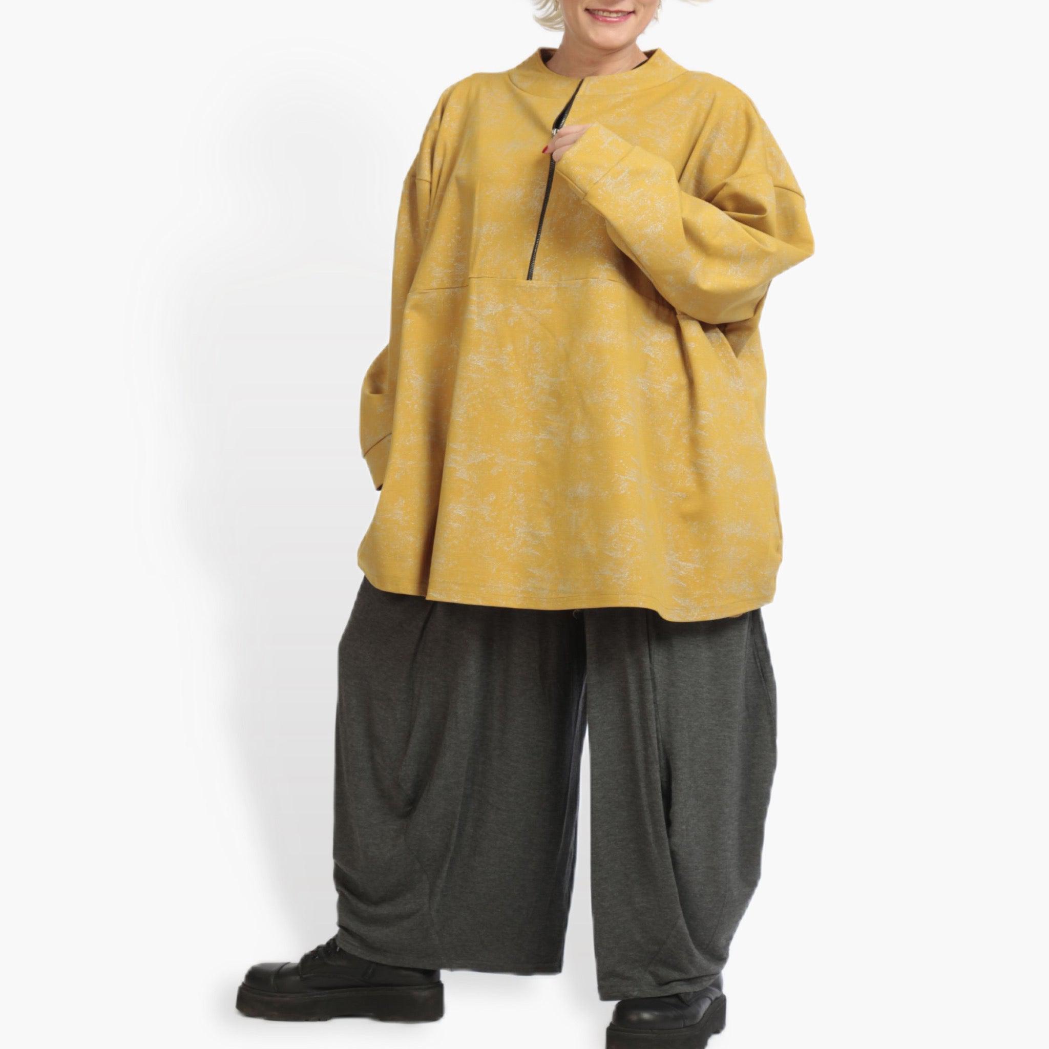  AKH Fashion Bigshirt in kastiger Form, aus Viskose, 0942.06821, Senf, Schick, Modern, Bequem
