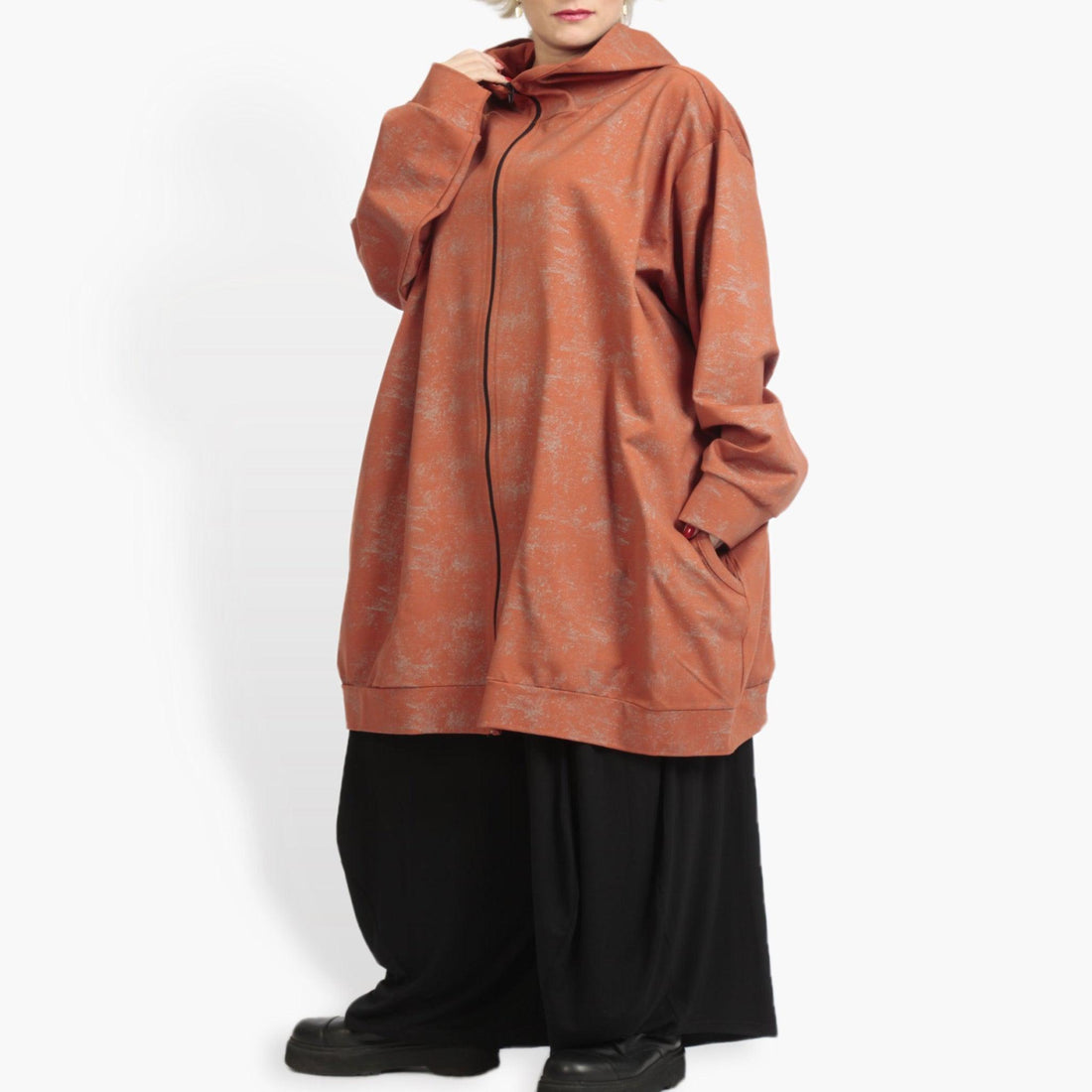  Ballonjacke von AKH Fashion aus Viskose, 0958.06819, Terracotta, Unifarben, Ausgefallen