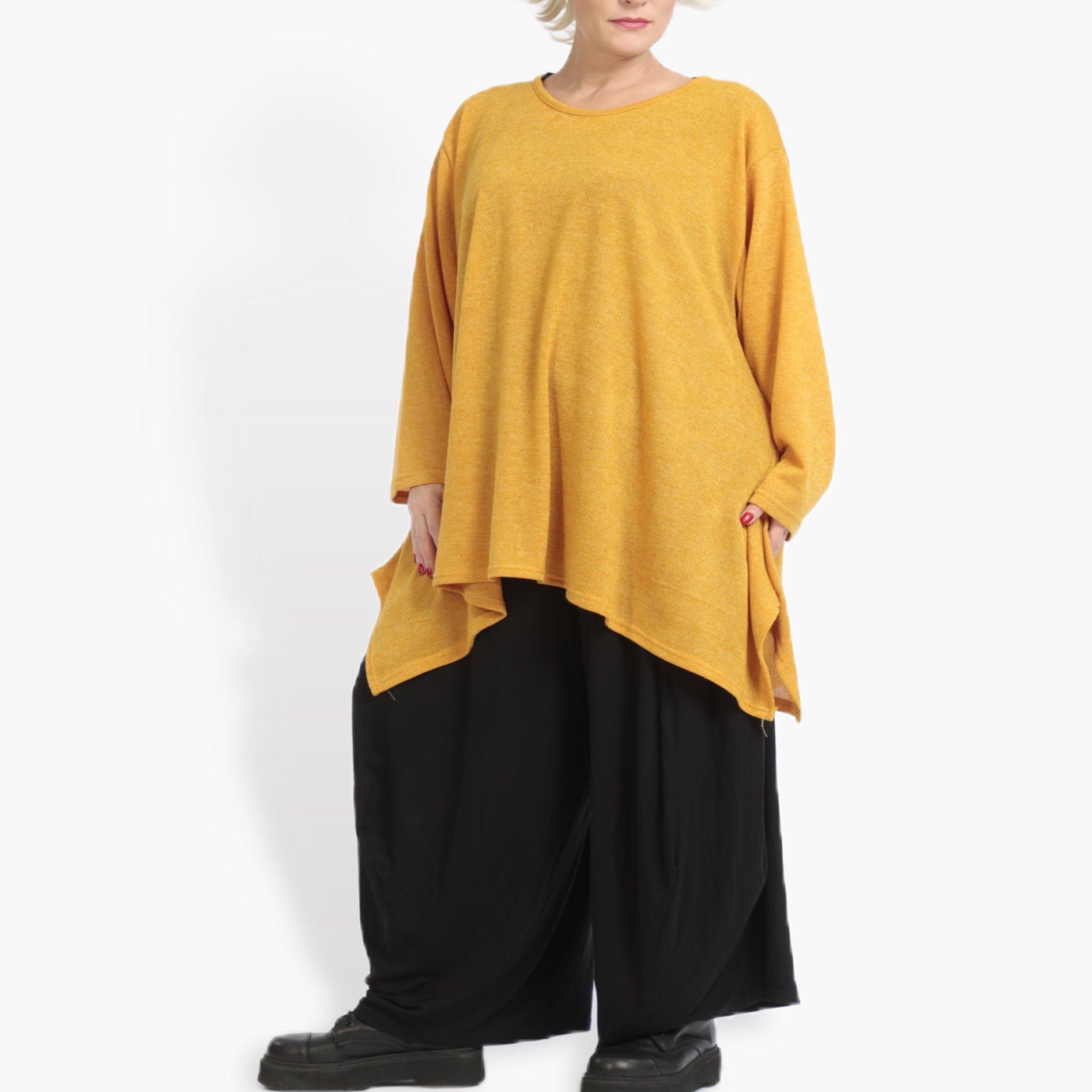  A-Form Shirt von AKH Fashion aus Materialmix, 0961.01019, Senf, Schick, Modern, Bequem